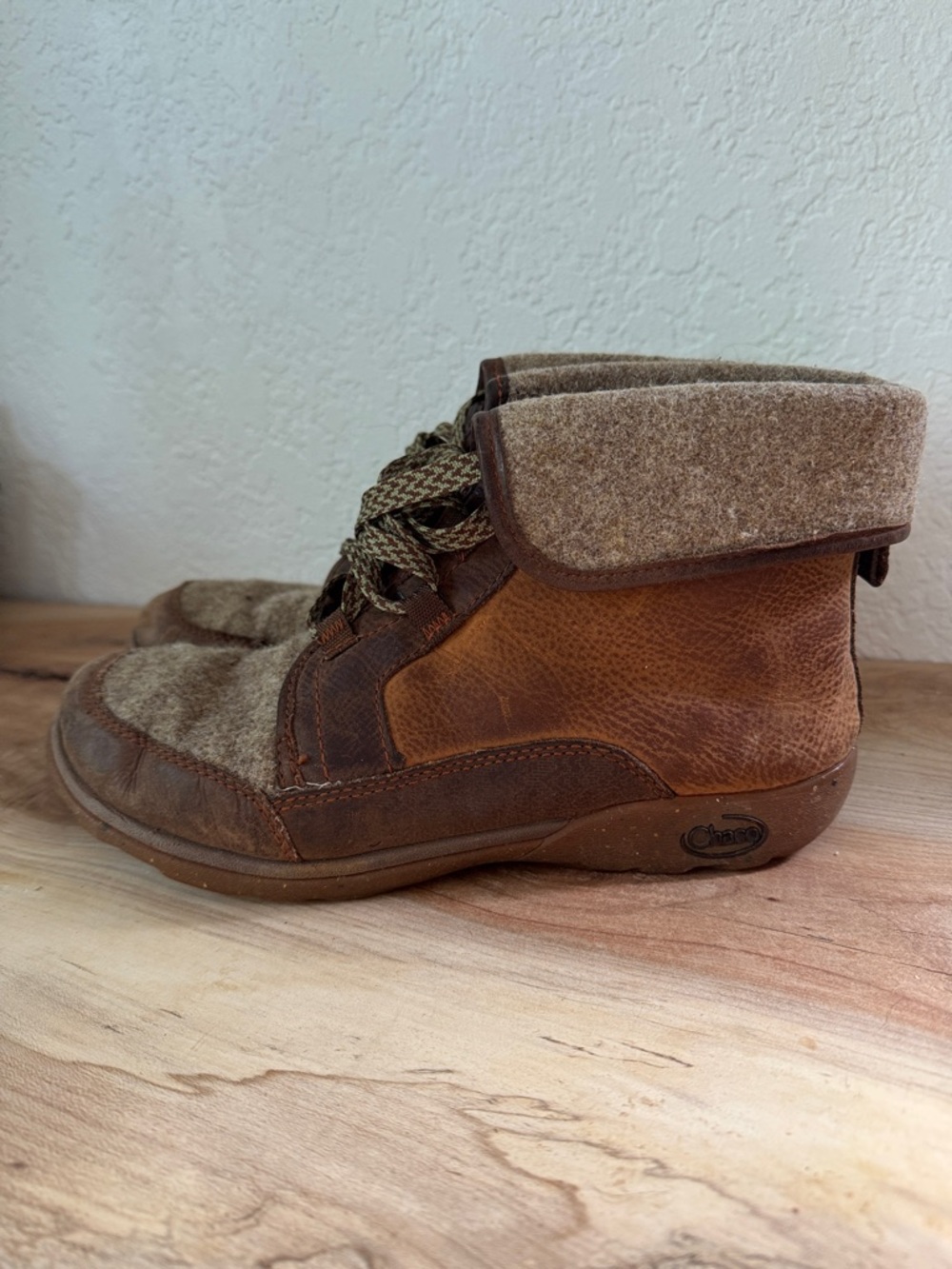 Chaco Women's Brown and Tan Lace-Up Boots